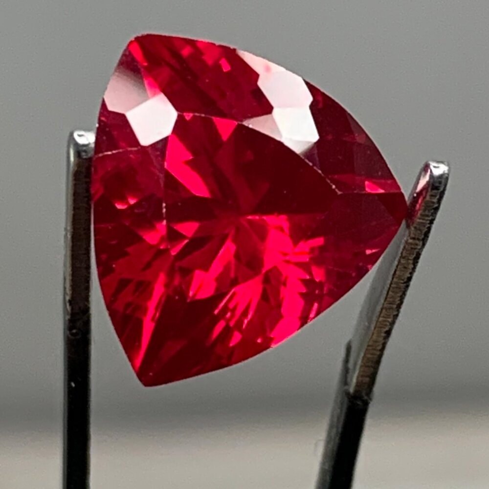 Gorgeous ruby trillion cut Gemstone